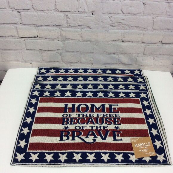 Patriotic 7Pc Kitchen Set (4)Tapestry Placemats/Dish Towel/Oven Mitt/Pot Holder - Picture 2 of 12